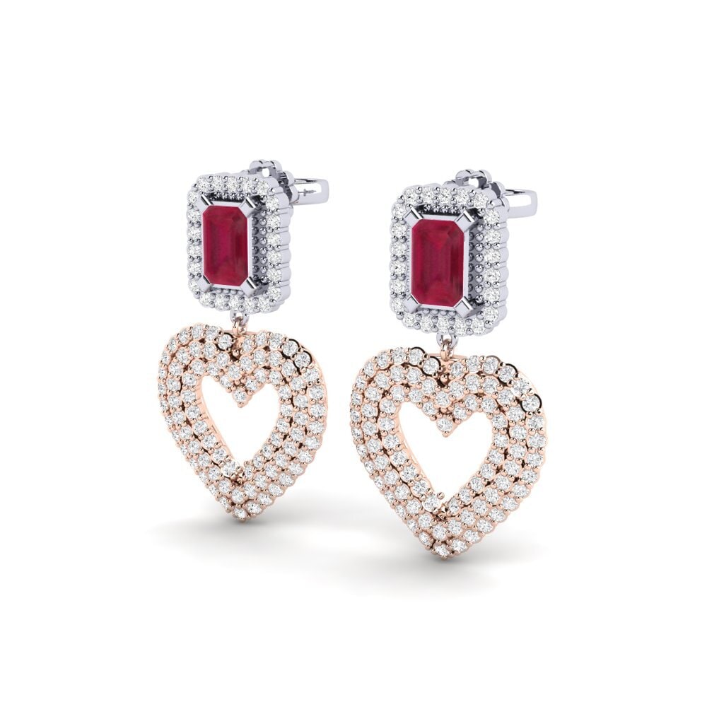 14K Rose & White Gold Ruby SYLVIE Earring Palata