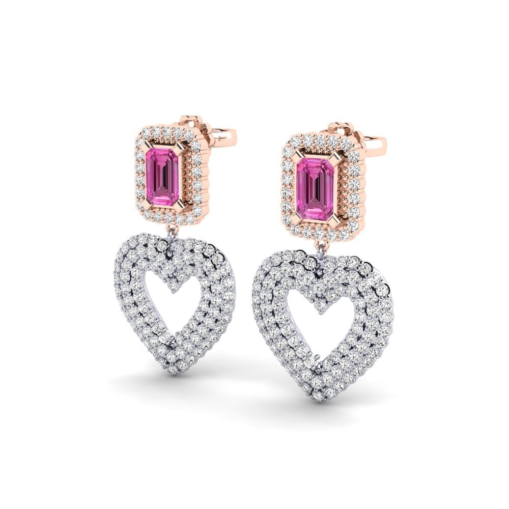 14k White & Rose Gold Pink Topaz SYLVIE Earring Palata
