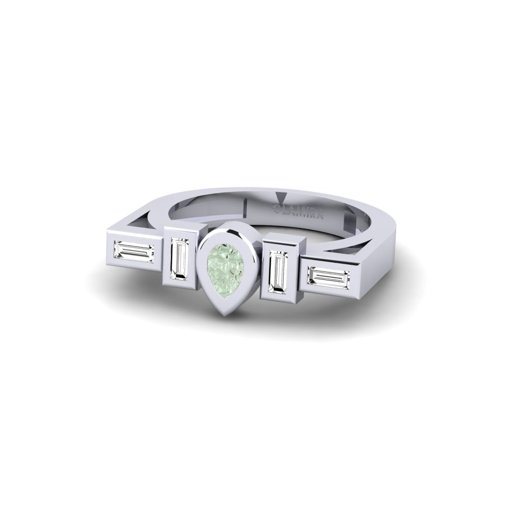 925 Silver Green Amethyst SYLVIE Ring Poias