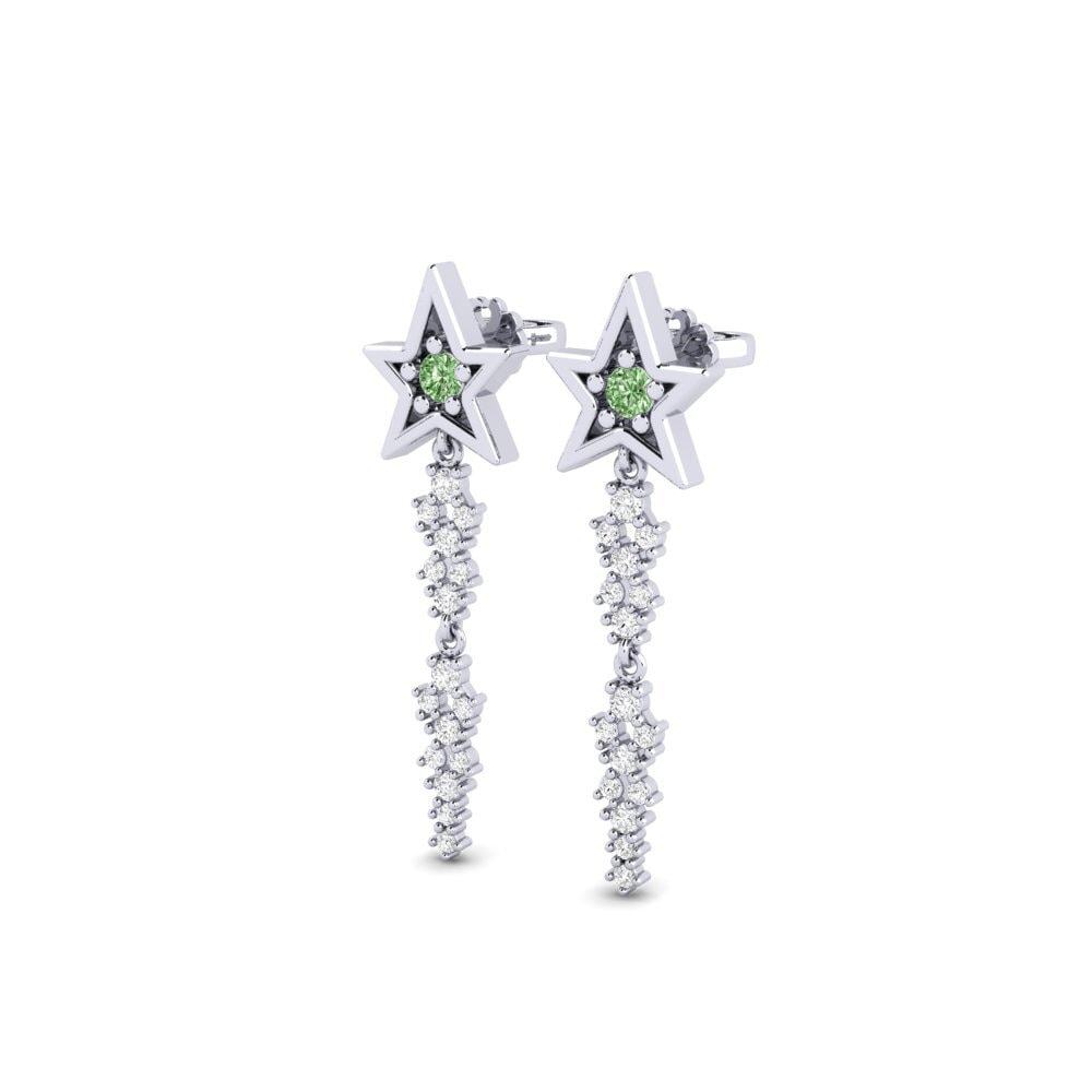 950 Platinum Green Diamond SYLVIE Earring Quijano