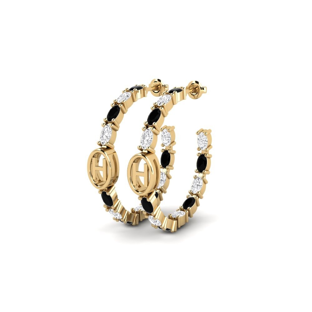 Zafiro negro SYLVIE Pendientes Riyo - H