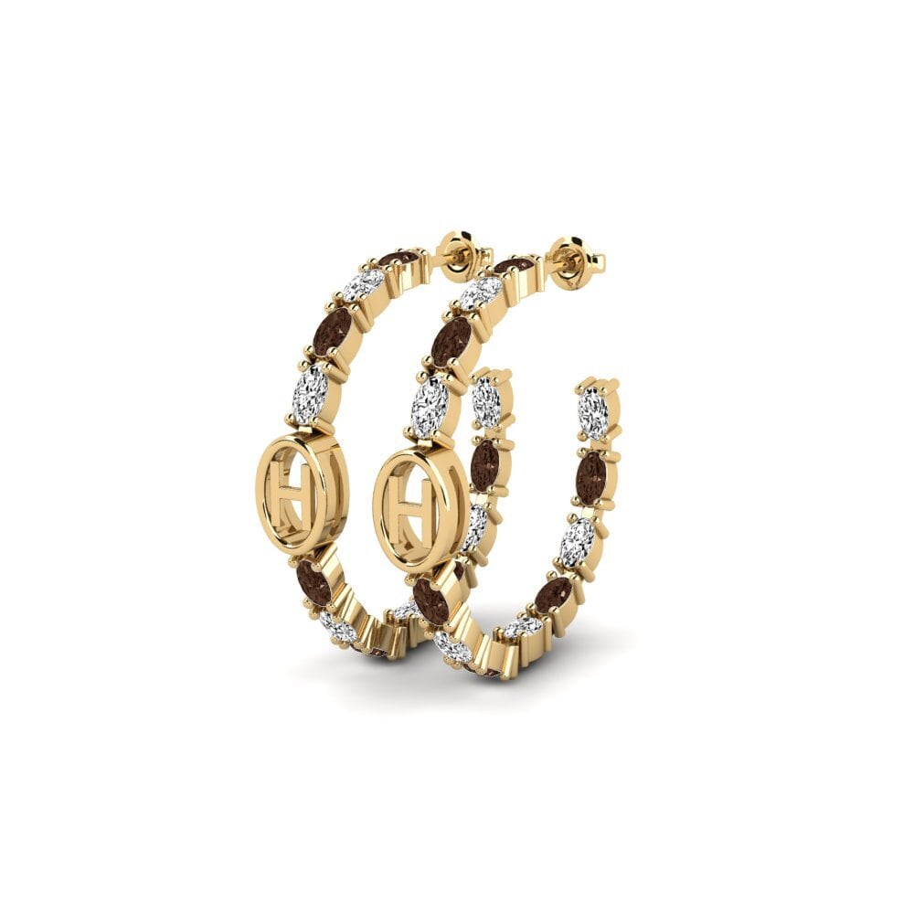 Smoky Quartz SYLVIE Earring Riyo - H