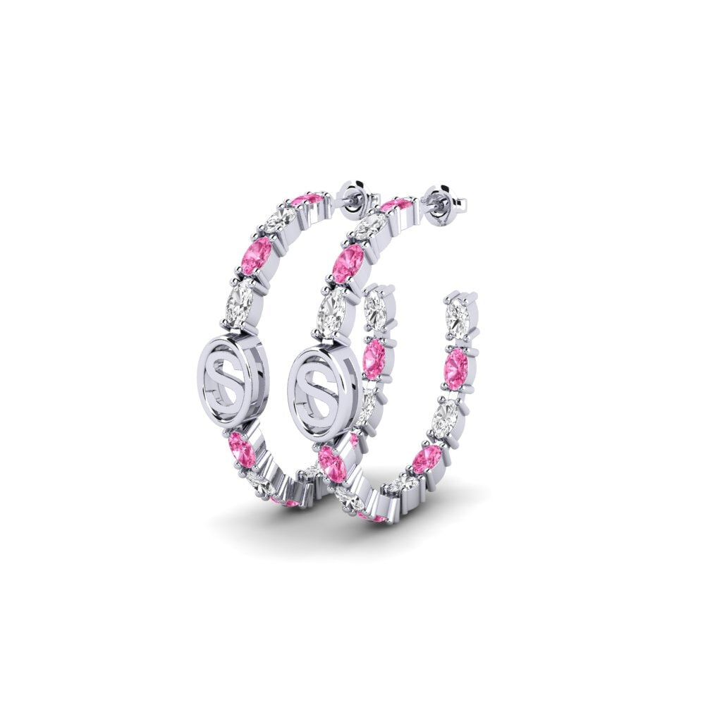 18ct White Gold Pink Sapphire SYLVIE Earring Riyo - S