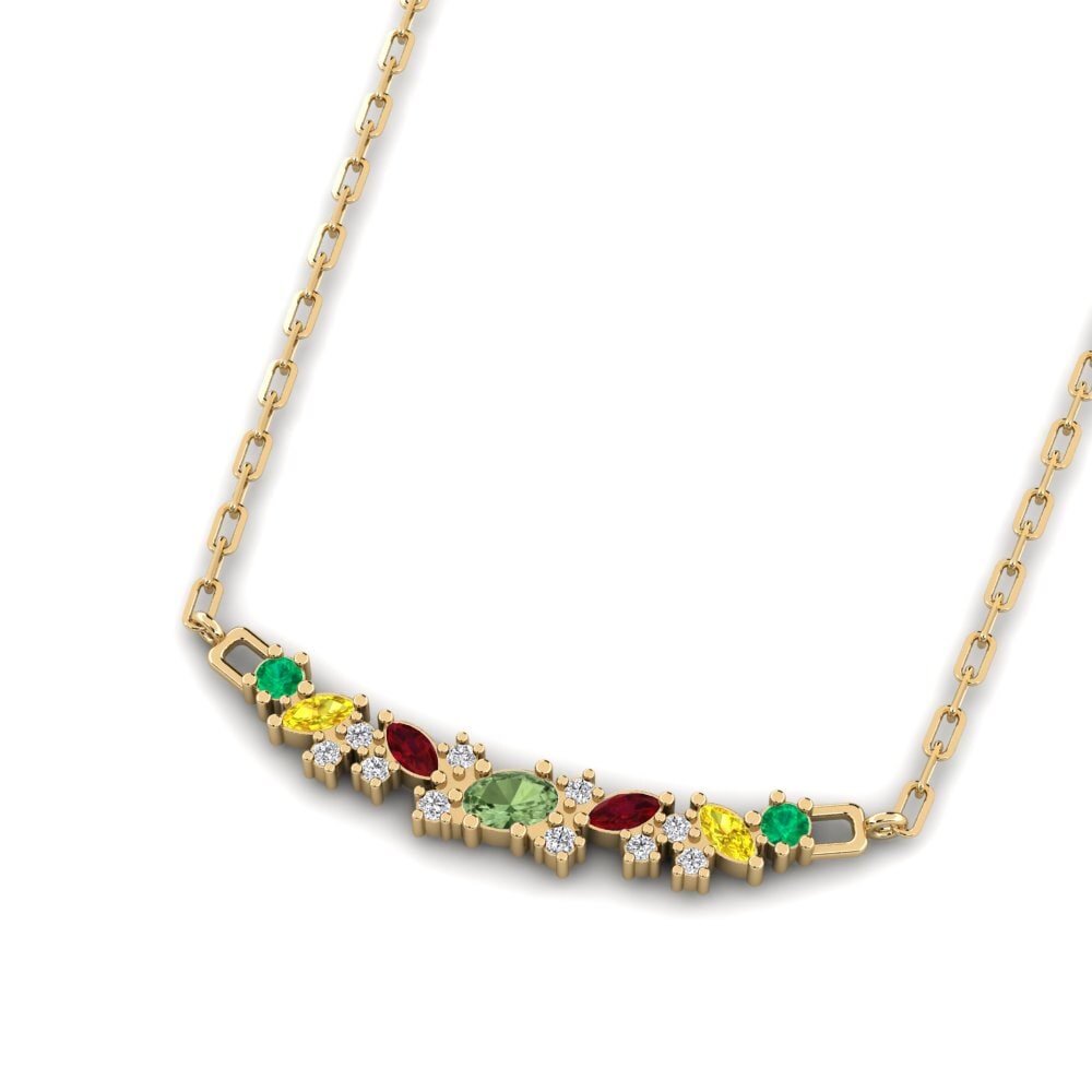Green Sapphire SYLVIE Paperclip Necklace Rosinante