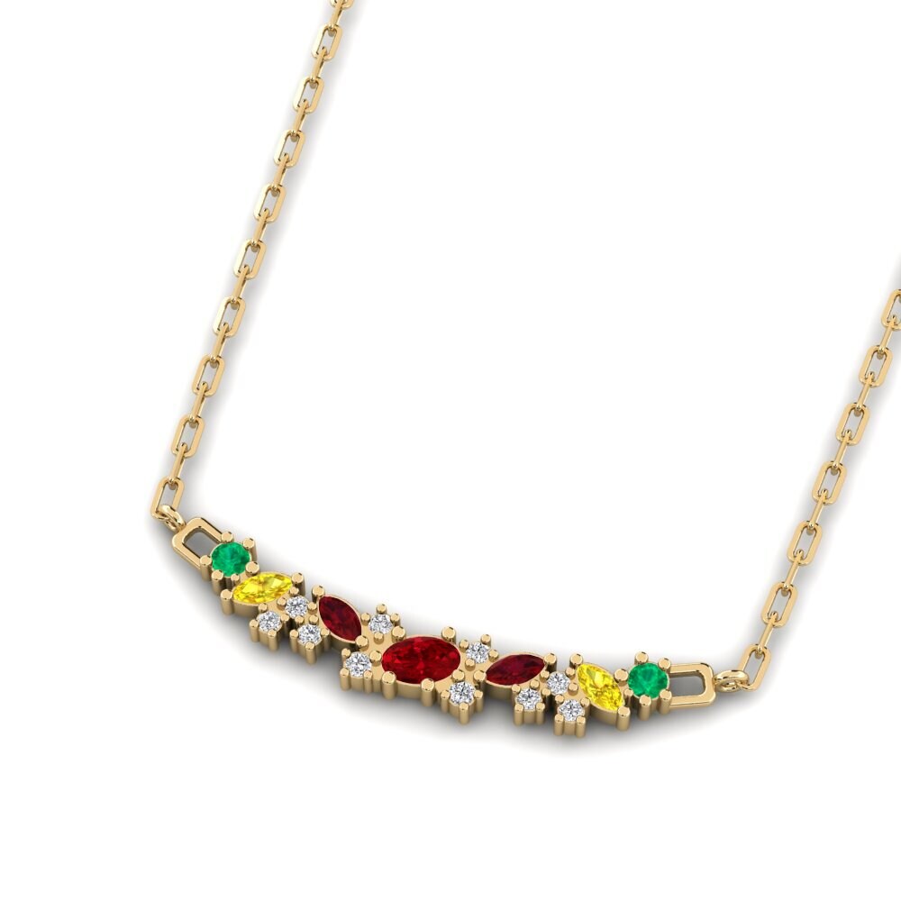 Red Zirconia SYLVIE Paperclip Necklace Rosinante