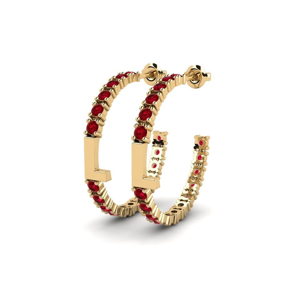 Circonita Roja SYLVIE Pendientes Sereba - L