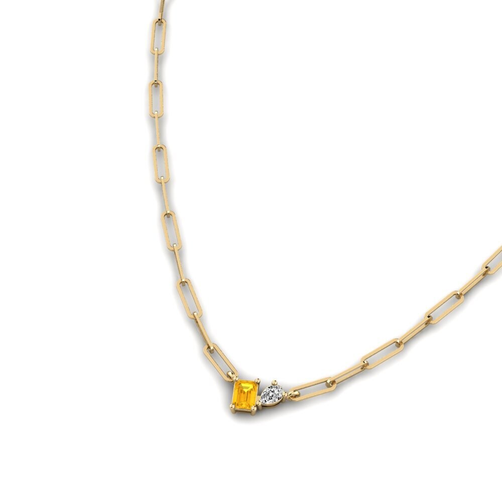 Citrine SYLVIE Paperclip Necklace Shway