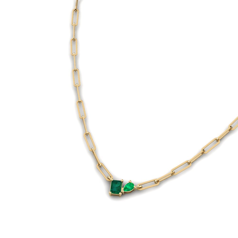 Emerald SYLVIE Paperclip Necklace Shway