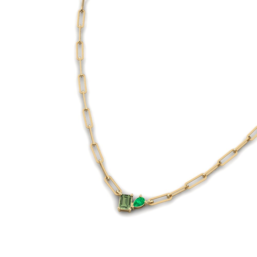 Green Sapphire SYLVIE Paperclip Necklace Shway