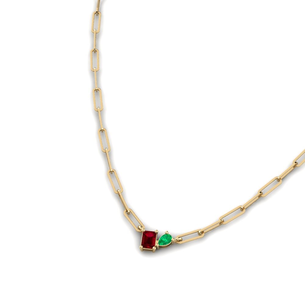 Red Zirconia SYLVIE Paperclip Necklace Shway