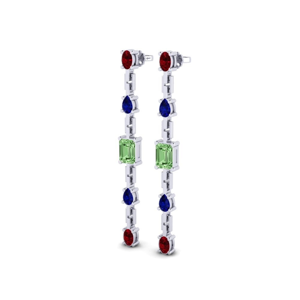 950 Platinum Green Diamond SYLVIE Earring Sogno