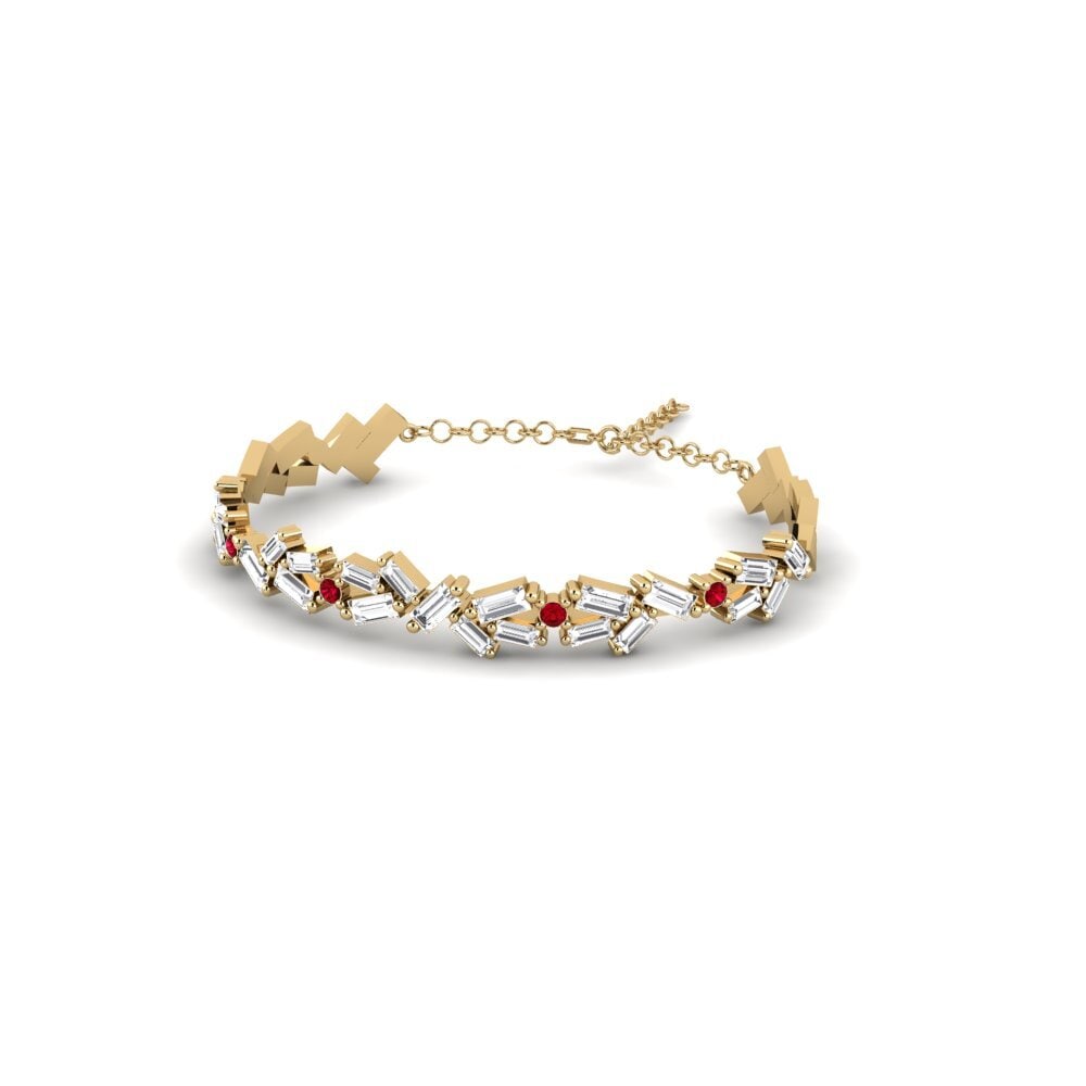 Red Zirconia SYLVIE Bangle Striebron