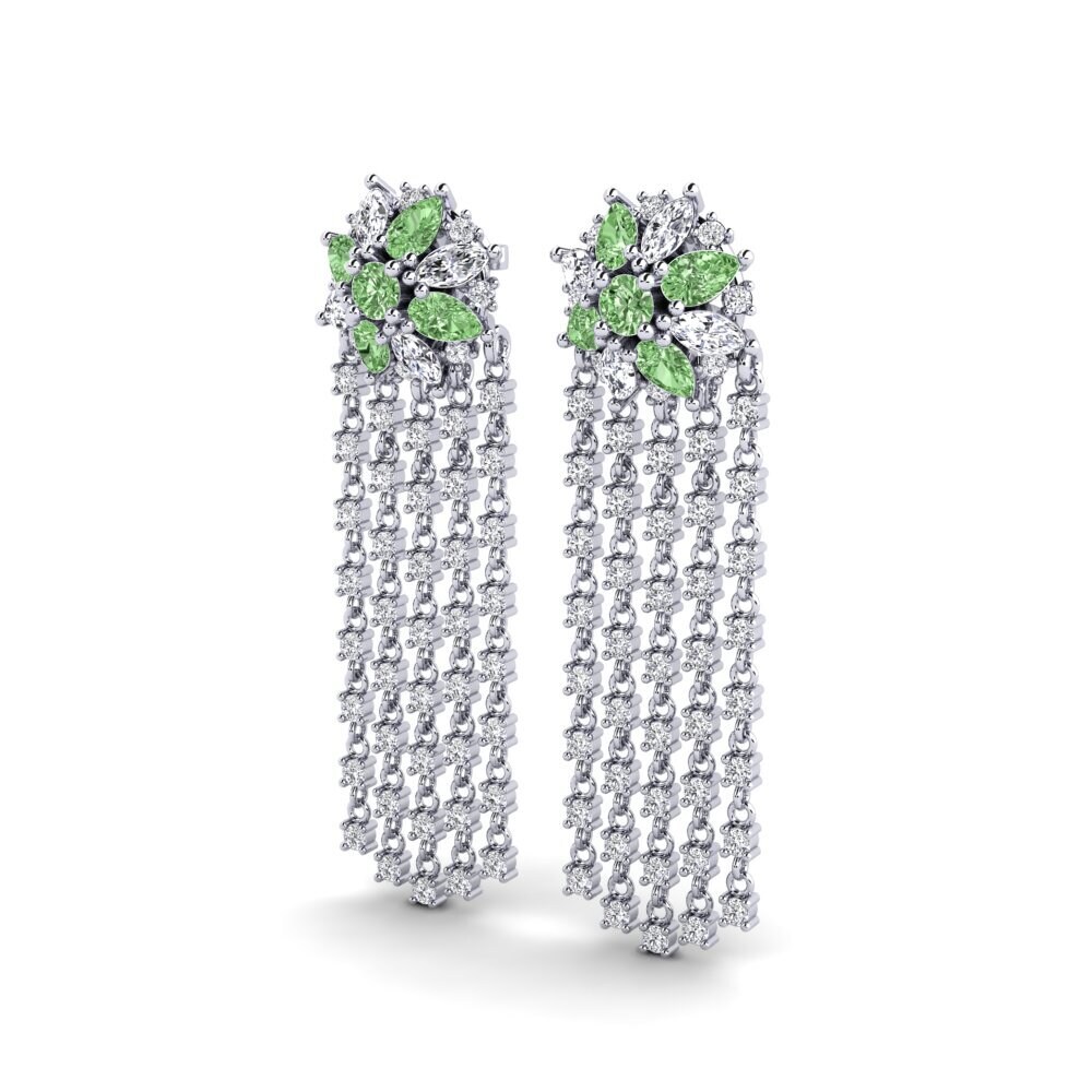 950 Platinum Green Diamond SYLVIE Earring Tangkarua