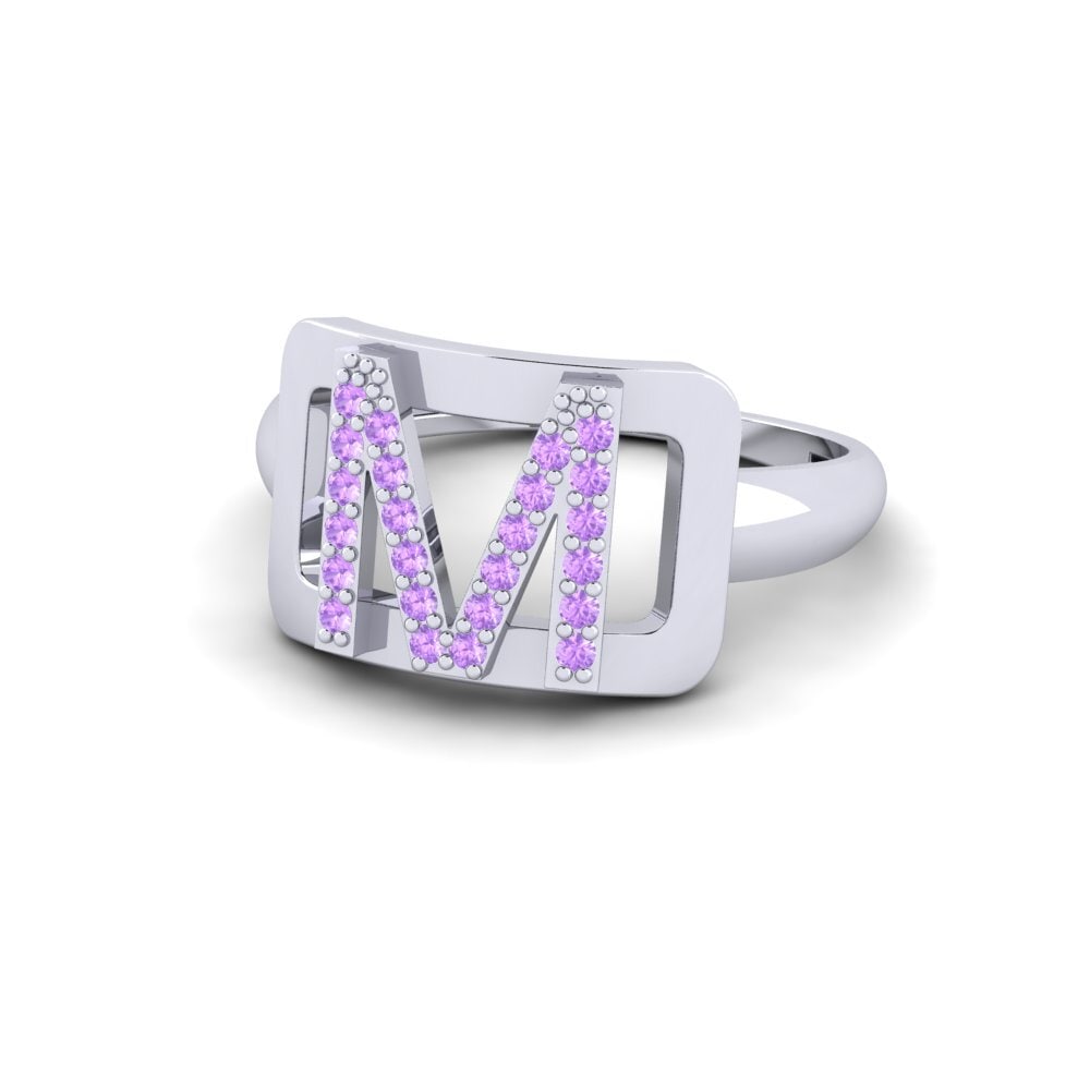 Palladium 950 Amethyst SYLVIE Ring Teselya - M