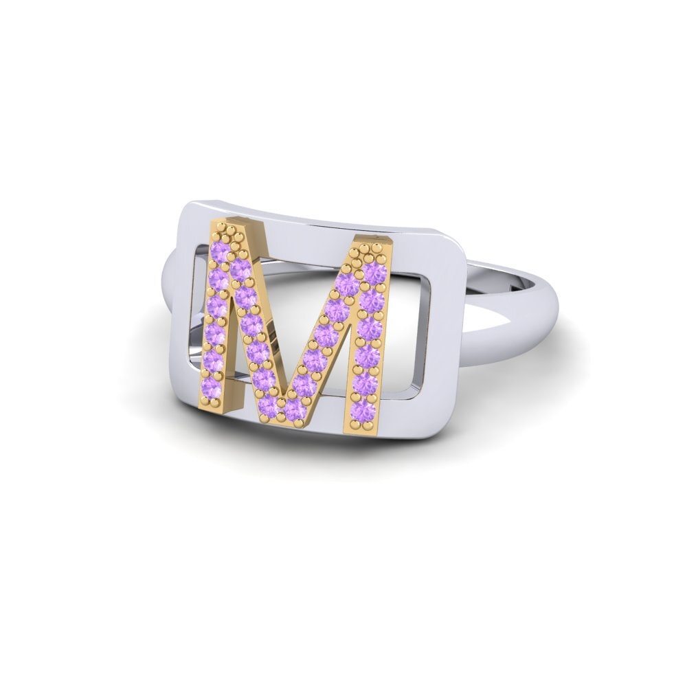 Weiss & Gelbgold 585 Amethyst SYLVIE Ring Teselya - M