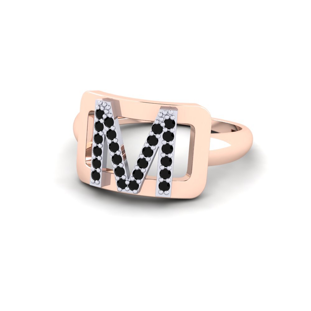585 Rot & Weissgold Schwarzer Diamant SYLVIE Ring Teselya - M