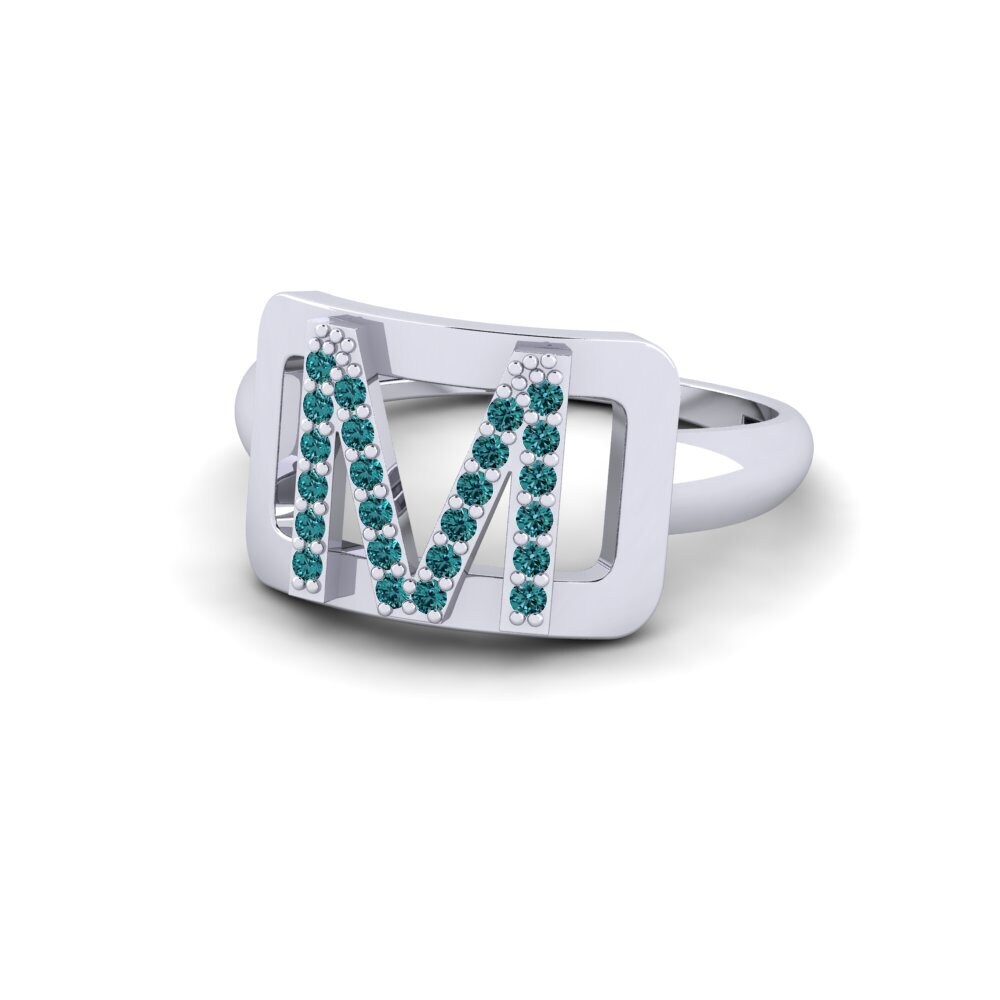 Palladium 950 Blauer Diamant SYLVIE Ring Teselya - M