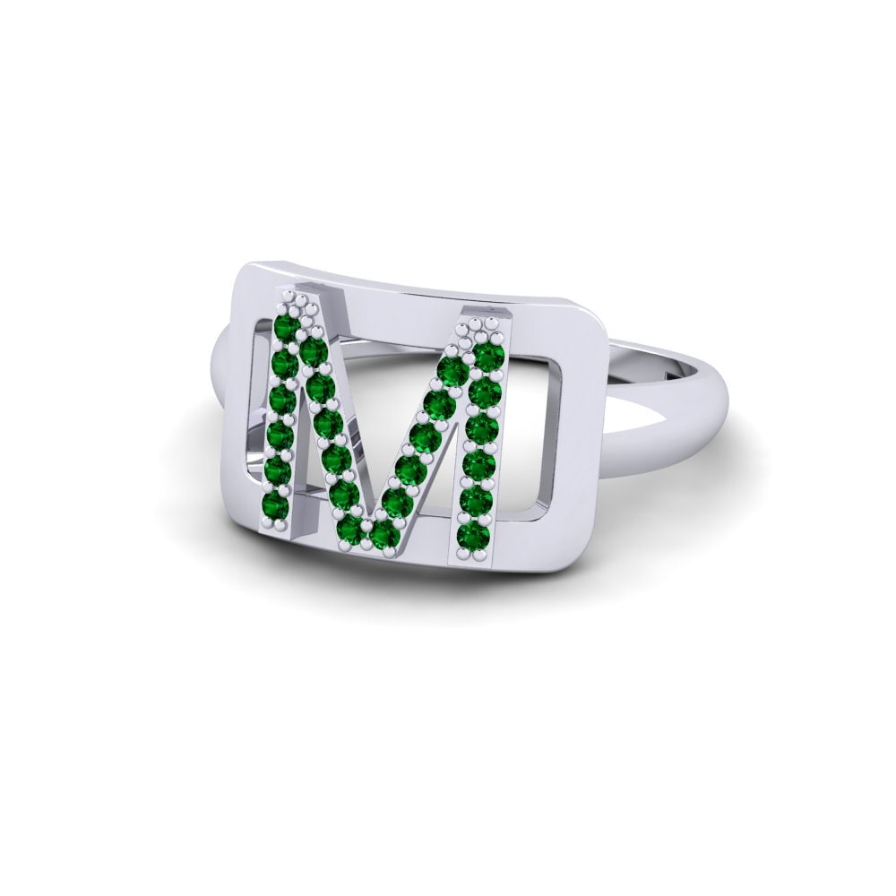 Palladium 950 Grüner Zirkonia SYLVIE Ring Teselya - M