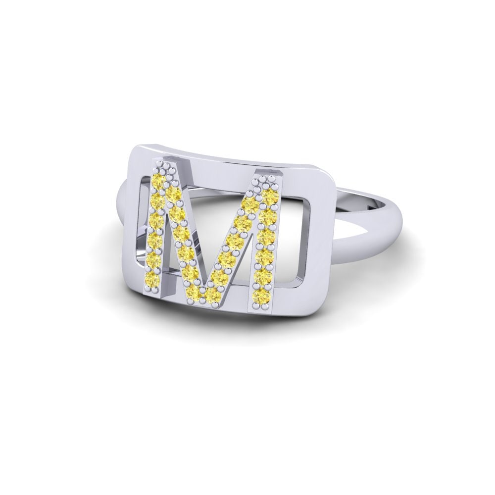 Palladium 950 Gelber Saphir SYLVIE Ring Teselya - M