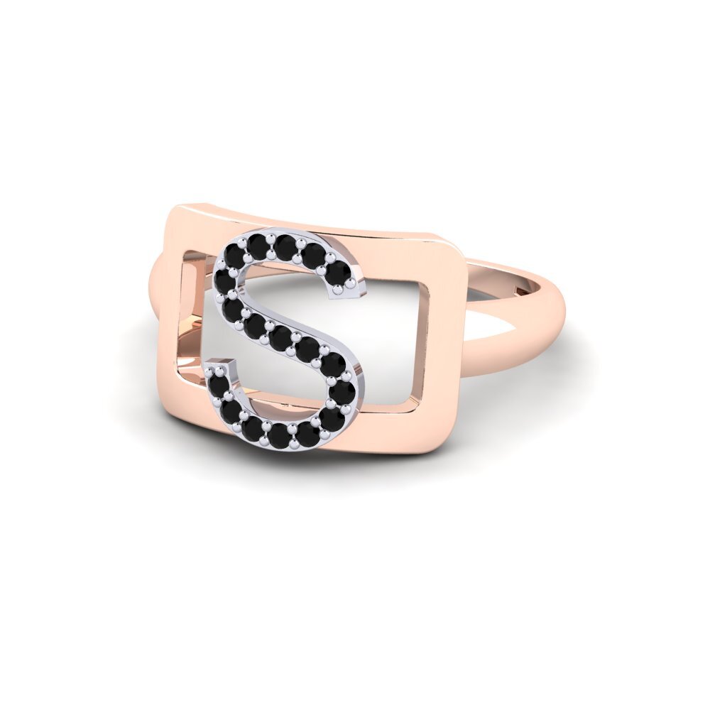585 Rot & Weissgold Schwarzer Saphir SYLVIE Ring Teselya - S