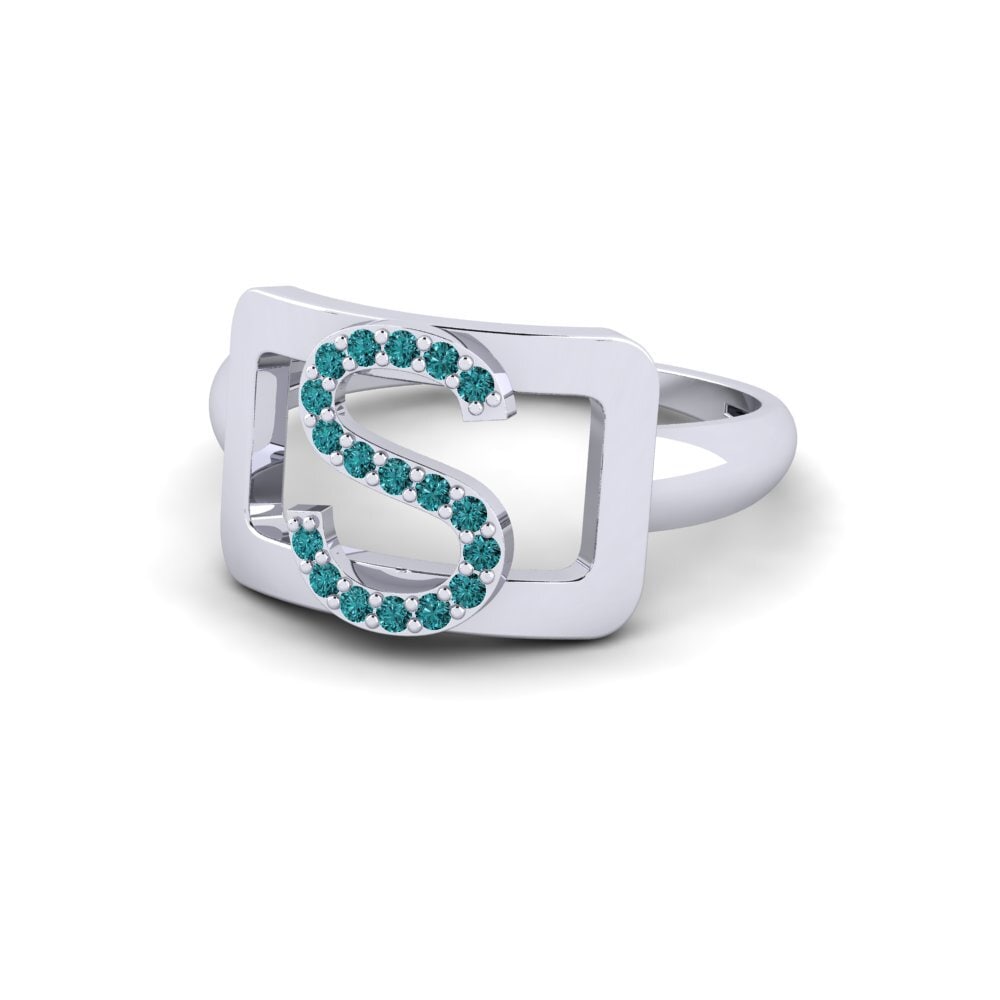 Palladium 950 Blauer Diamant SYLVIE Ring Teselya - S