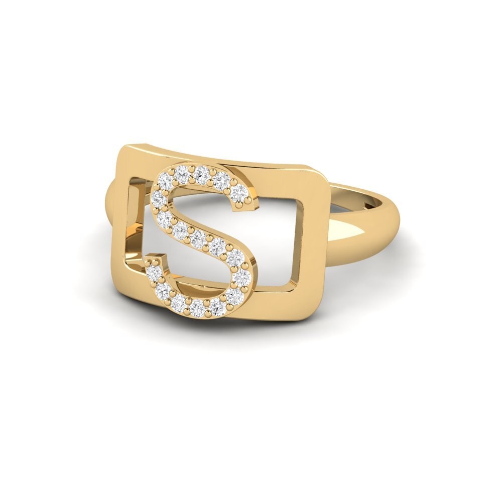 14k Oro Amarillo SYLVIE Anillo Teselya - S
