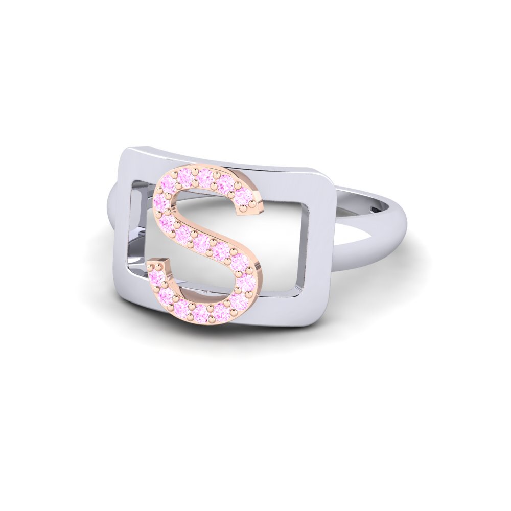 Weiss & Rotgold 585 Rosa Saphir SYLVIE Ring Teselya - S