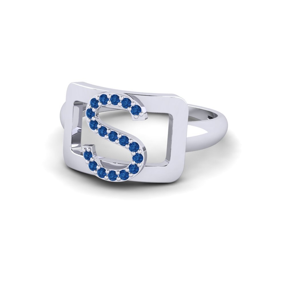Palladium 950 Dunkelblauer Zirkonia SYLVIE Ring Teselya - S
