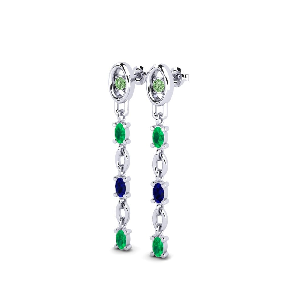 950 Platinum Green Diamond SYLVIE Earring Thersites