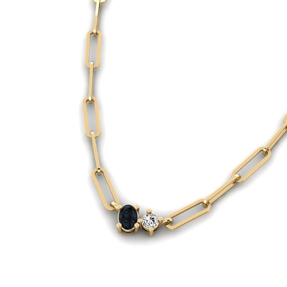 Black Opal SYLVIE Paperclip Necklace Urrea