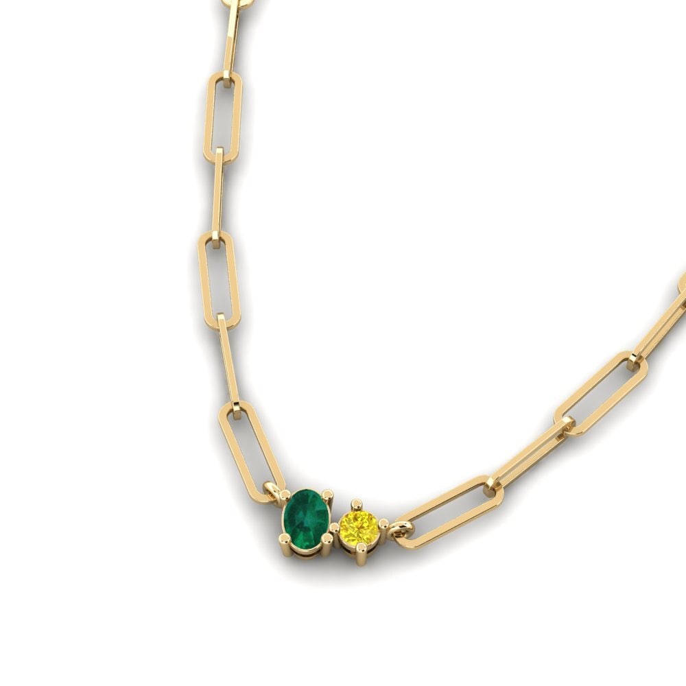 Emerald SYLVIE Paperclip Necklace Urrea