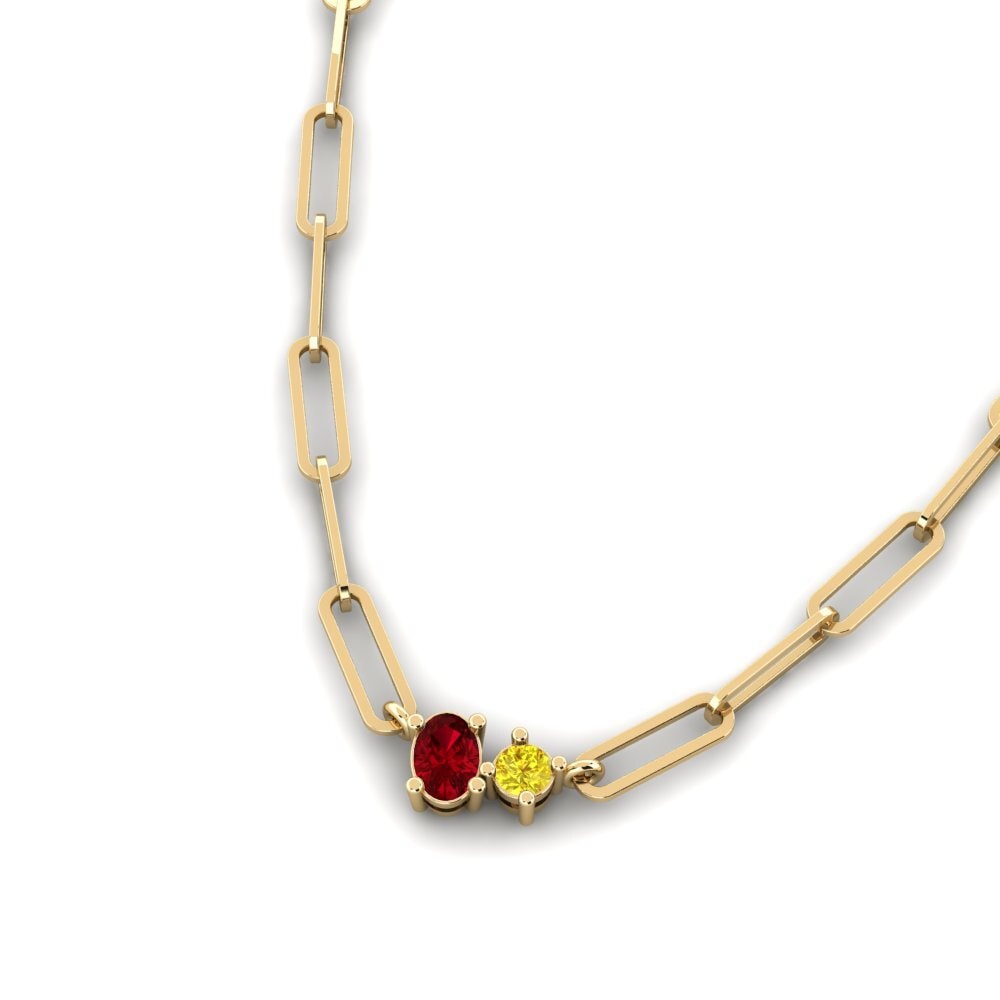 Red Zirconia SYLVIE Paperclip Necklace Urrea