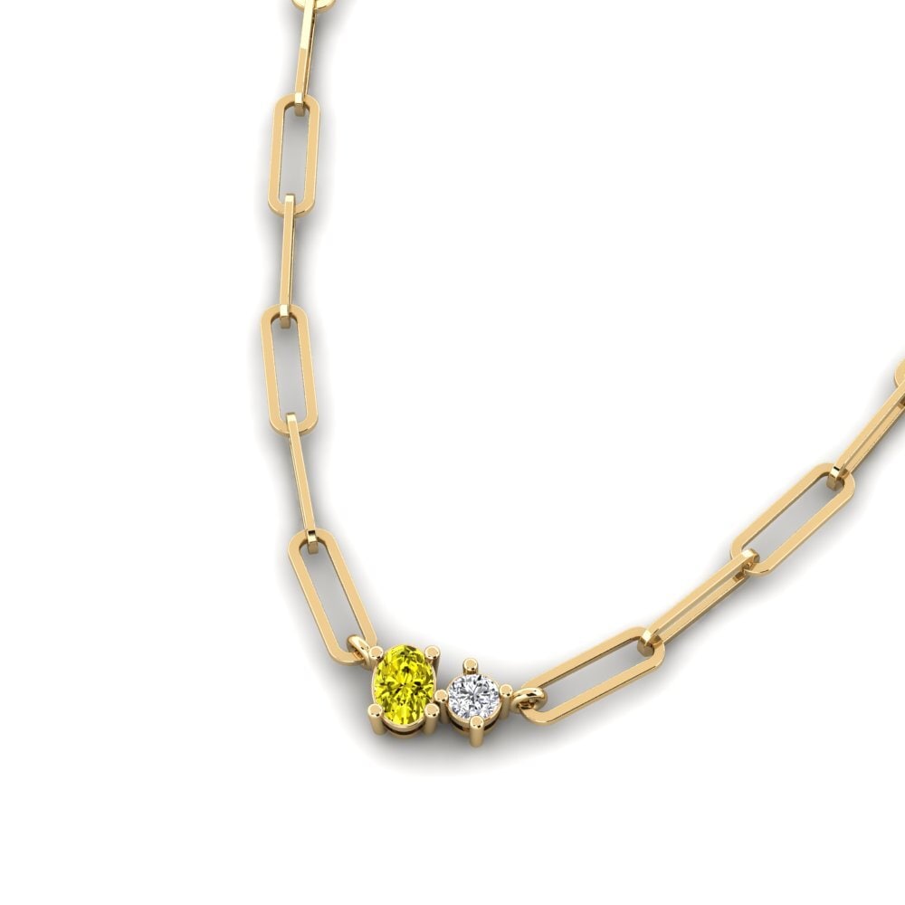 Yellow Diamond SYLVIE Paperclip Necklace Urrea