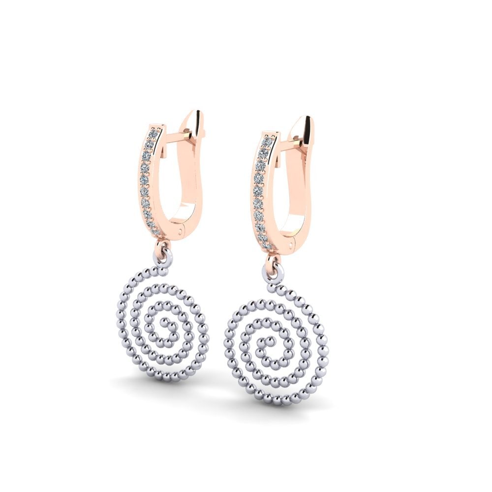 9k Oro Rosa & Blanco Pendiente de mujer Chillaid