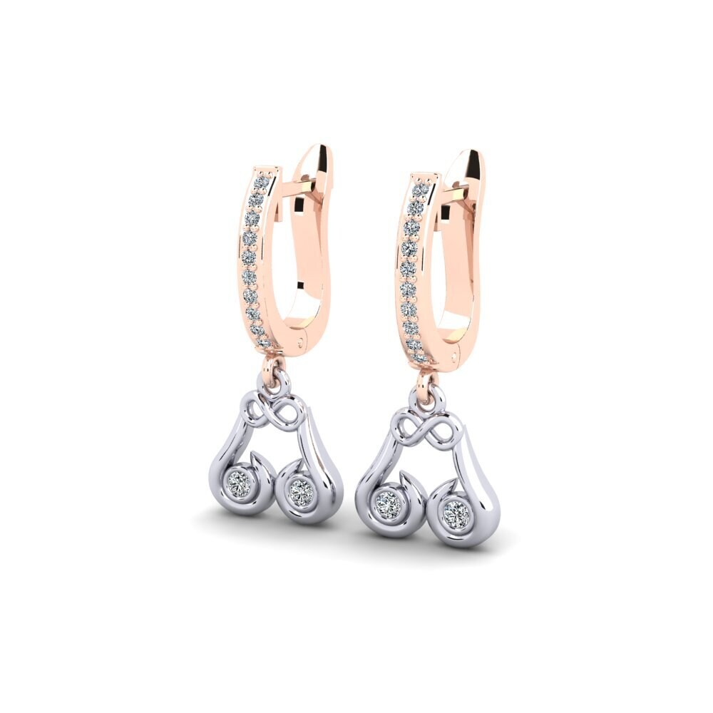 14k Oro Rosa & Blanco Pendiente de mujer Chinteren
