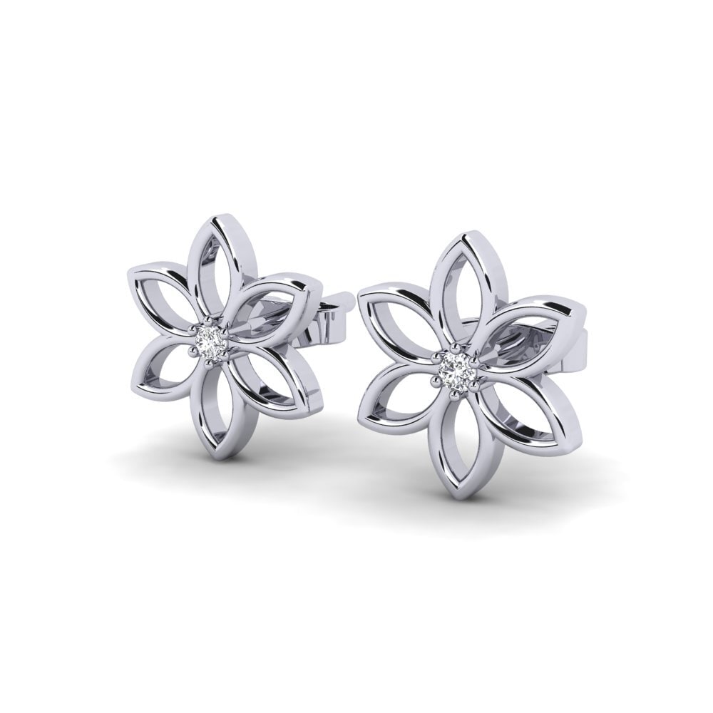 Ouro Branco 9K Diamante Produzido em Laboratório Brincos Feminino Citions