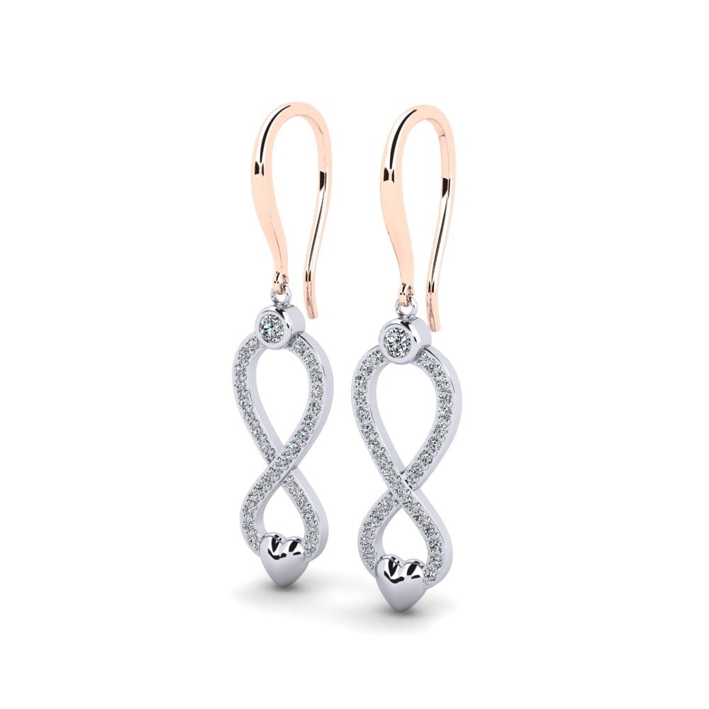14k Oro Rosa & Blanco Pendiente de mujer Clinge