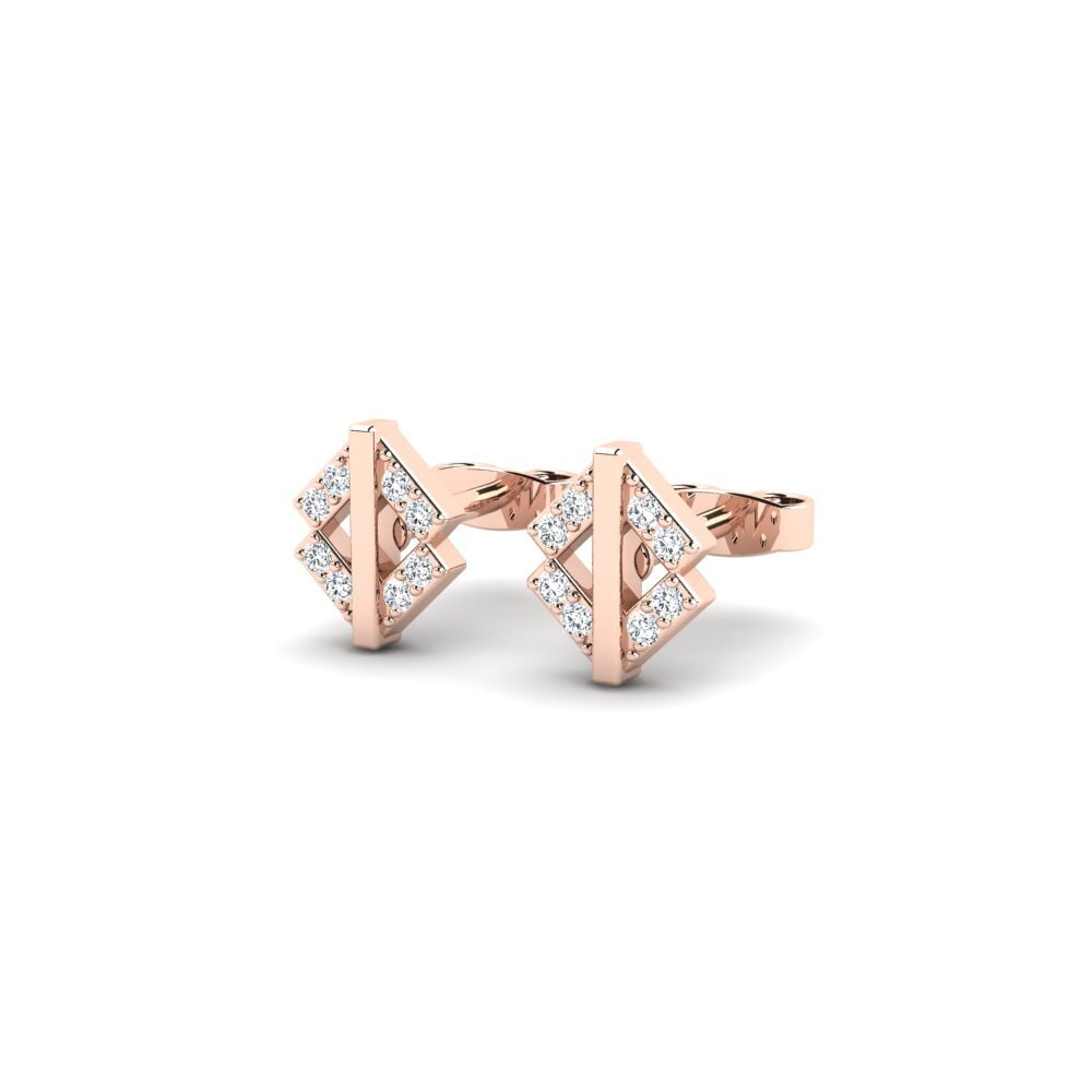 Or rose 585 Boucle d'oreille femme Cobswana
