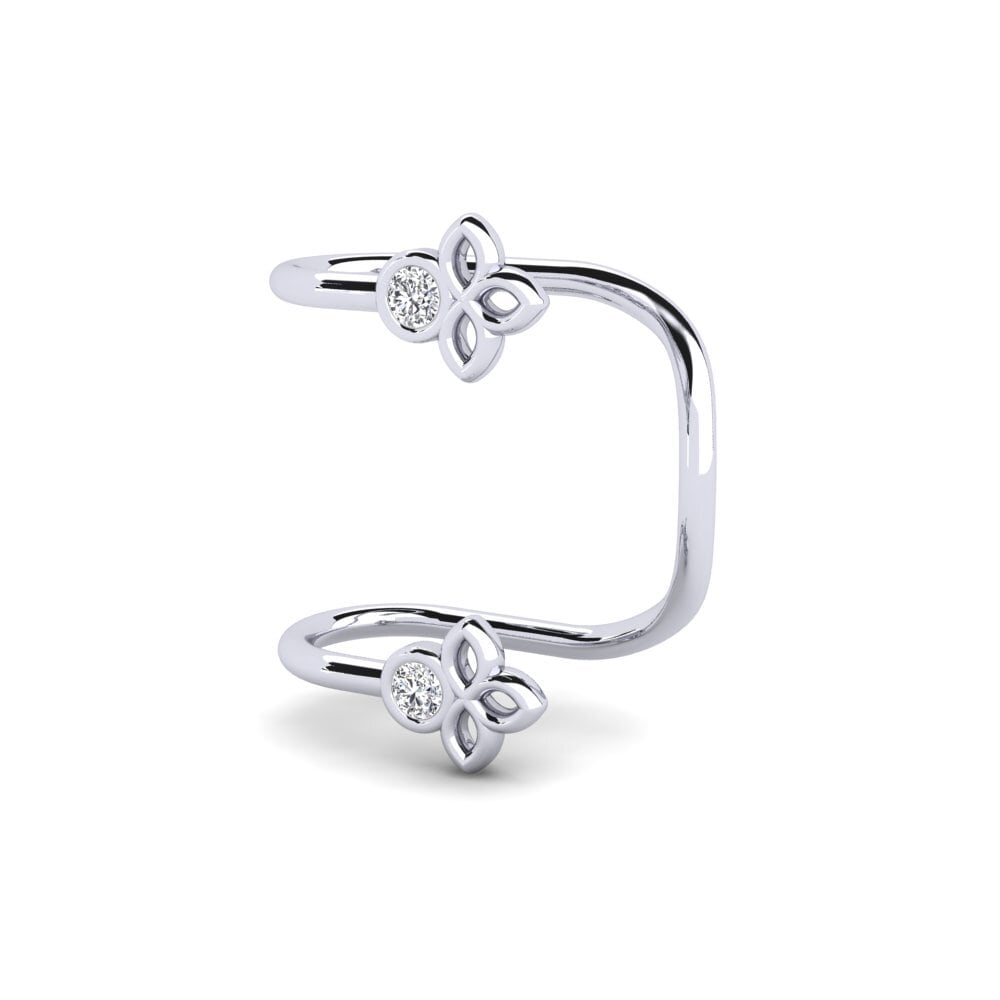 18K Wit Goud Diamant Dames Oorbellen Cokcs