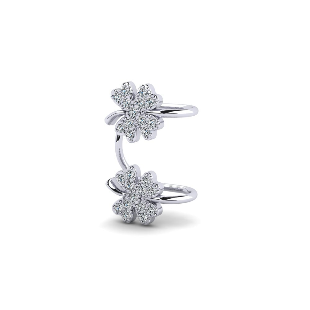 14K White Gold Earring Cqua