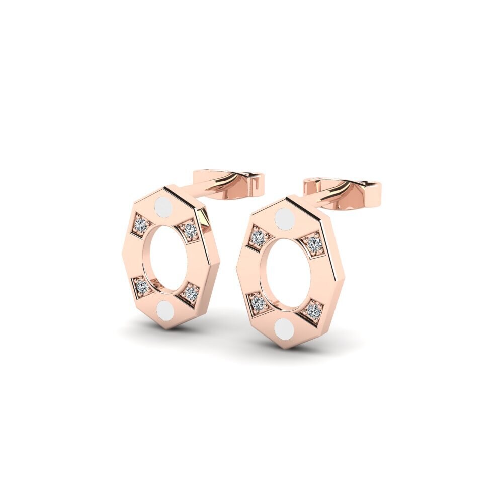14k Oro Rosa Pendiente de mujer Creadiam