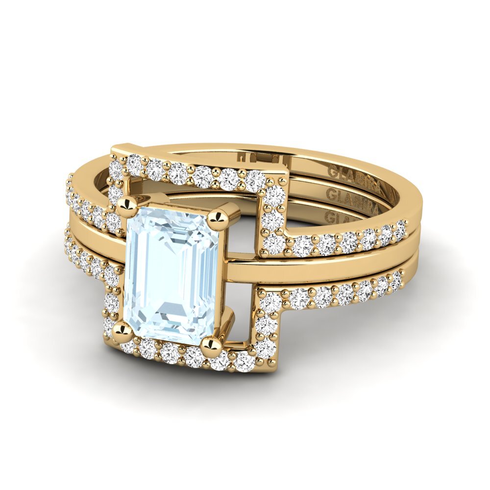 Aquamarine Ring Abyth - SET