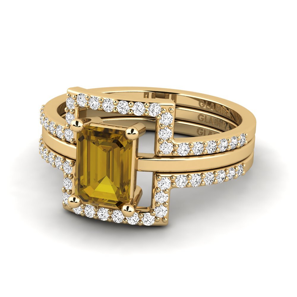 Circón Marrón Anillo Abyth - SET
