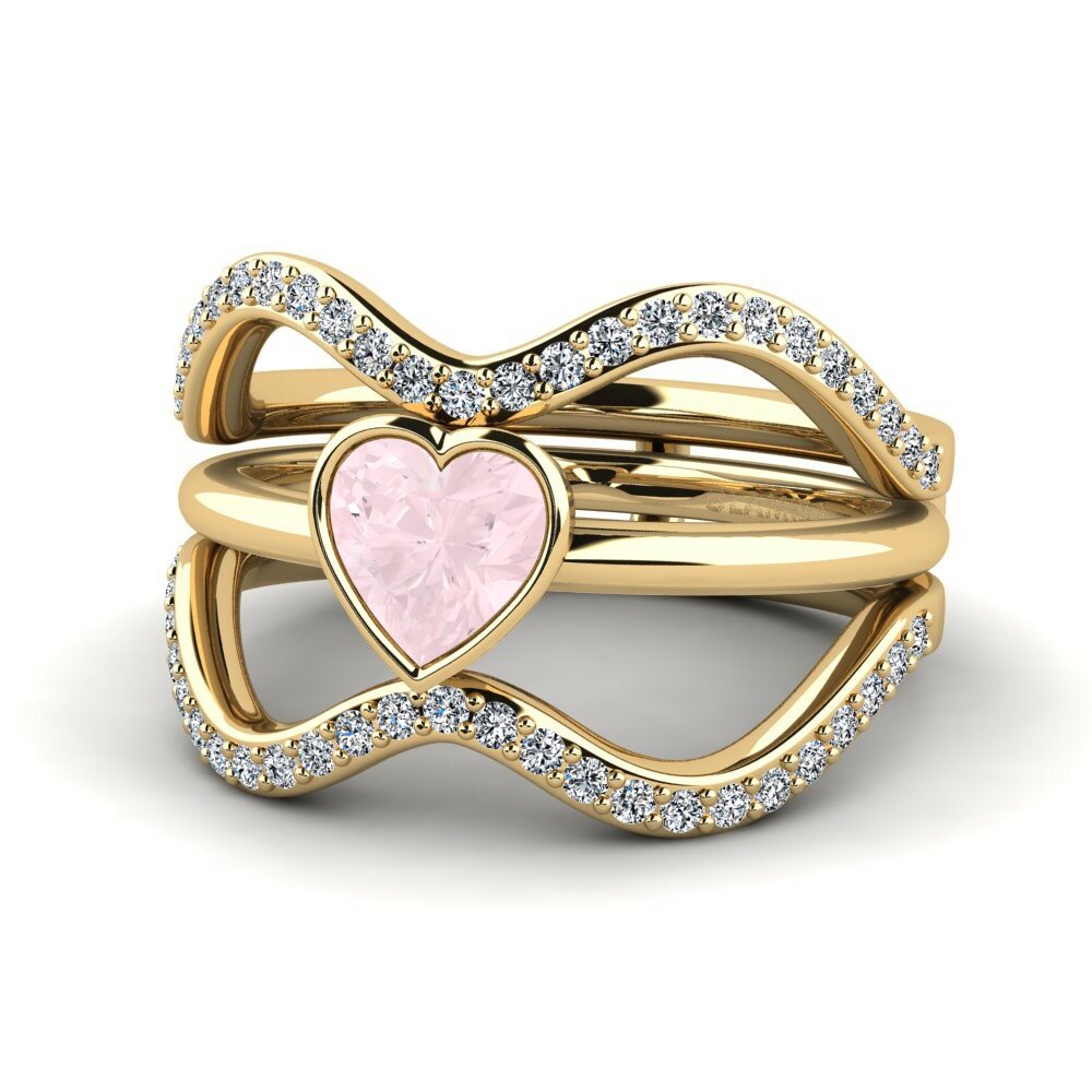 Rose Quartz Ring Bifin - SET