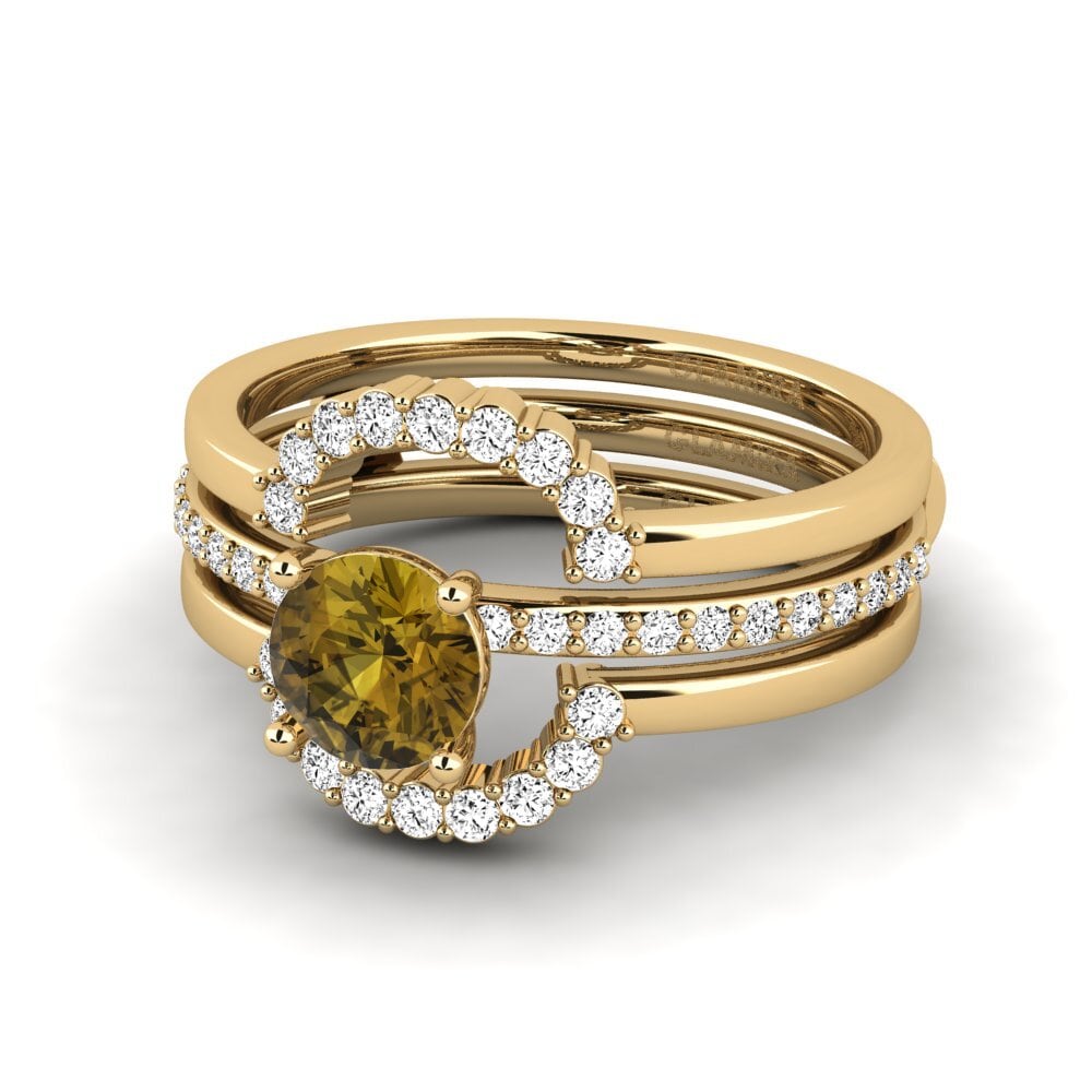 Circón Marrón Anillo Enendr - SET
