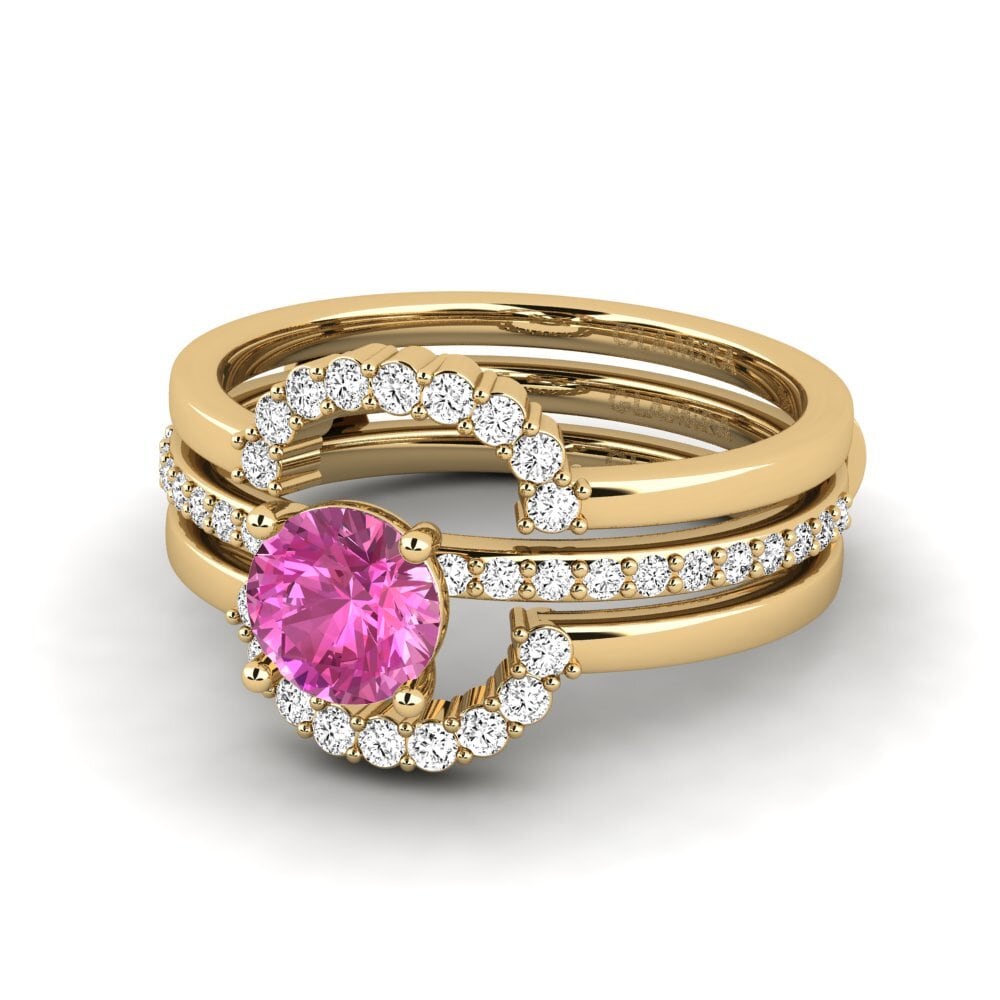 Rosa Topas Ring Enendr - SET