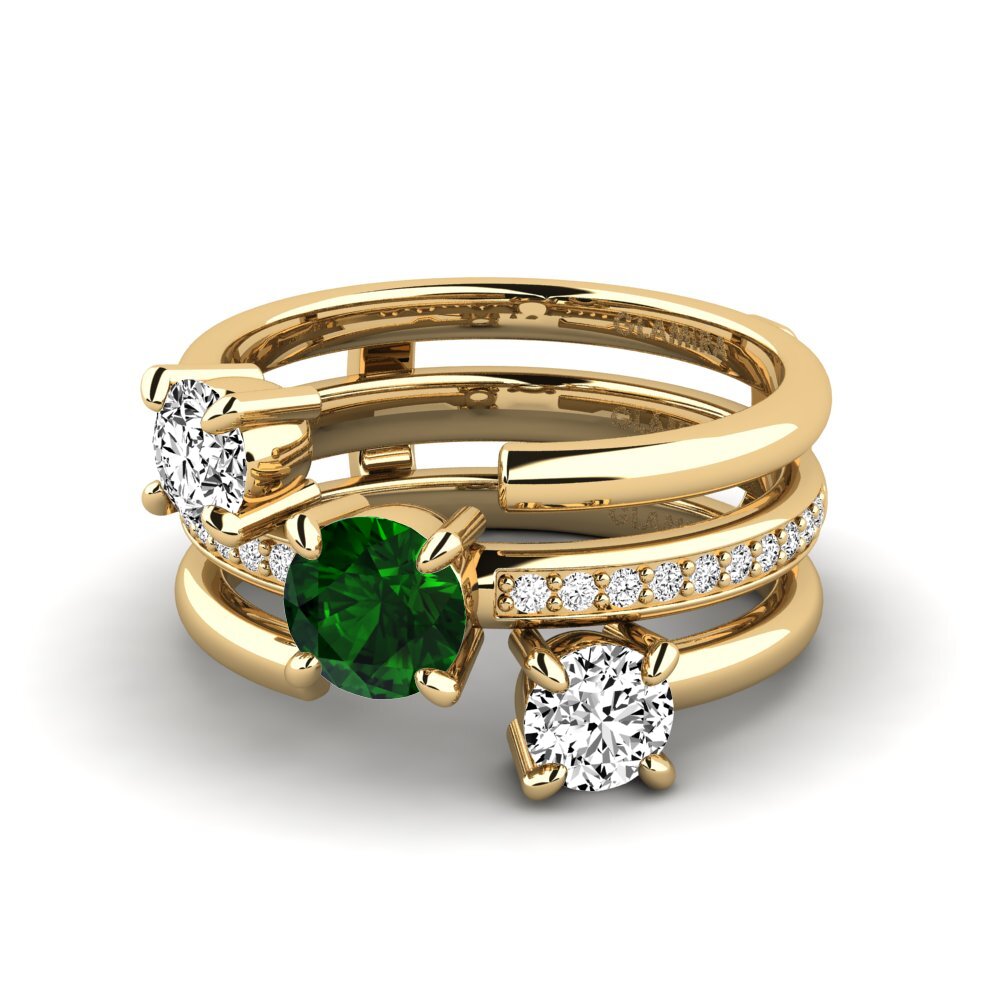 Turmalina verde Anillo Fidgin - SET
