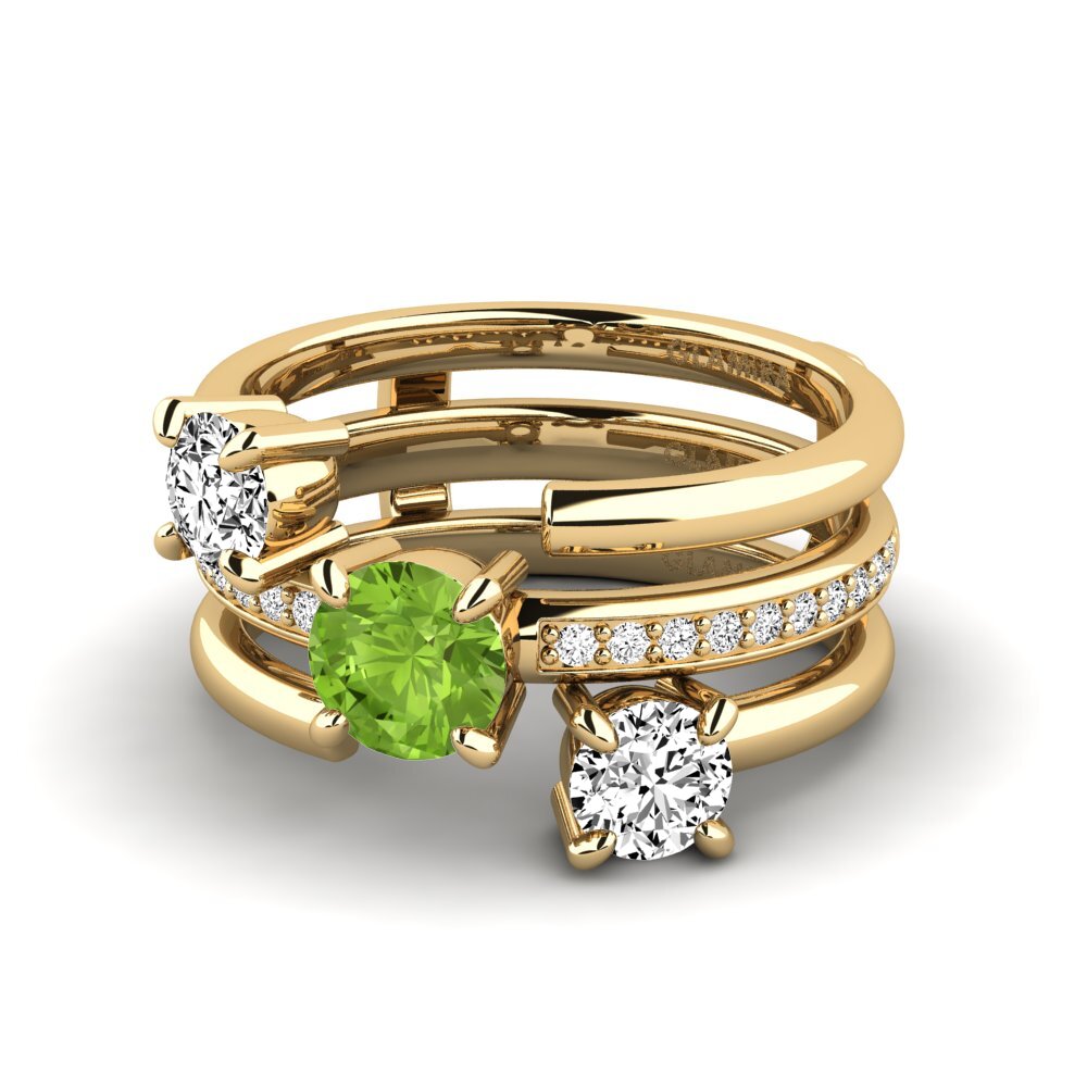 Peridoto Anillo Fidgin - SET