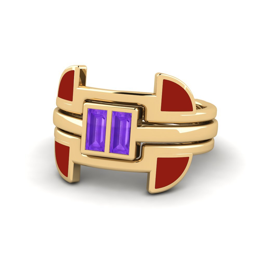 Amethyst Ring Fratteaa - SET