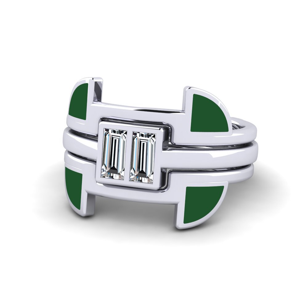 White Silver Ring Fratteaa - SET